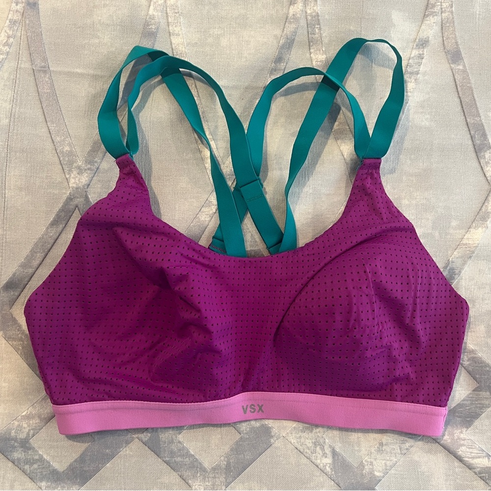 VSX Purple Mesh Sports Bra. 36C Like New